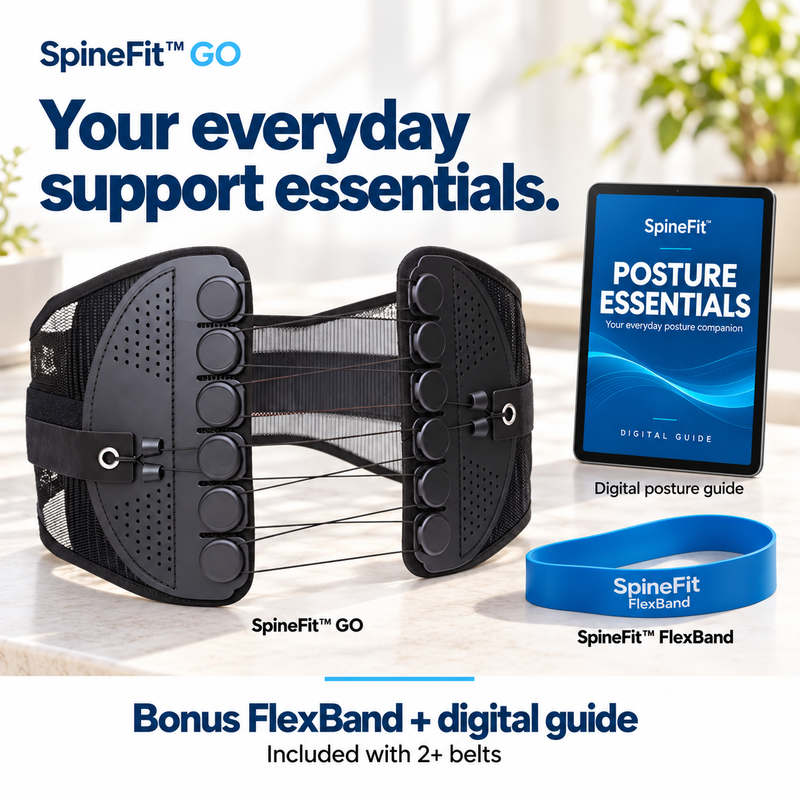 Support belt with bonus band and digital guide, included with two or more belts
